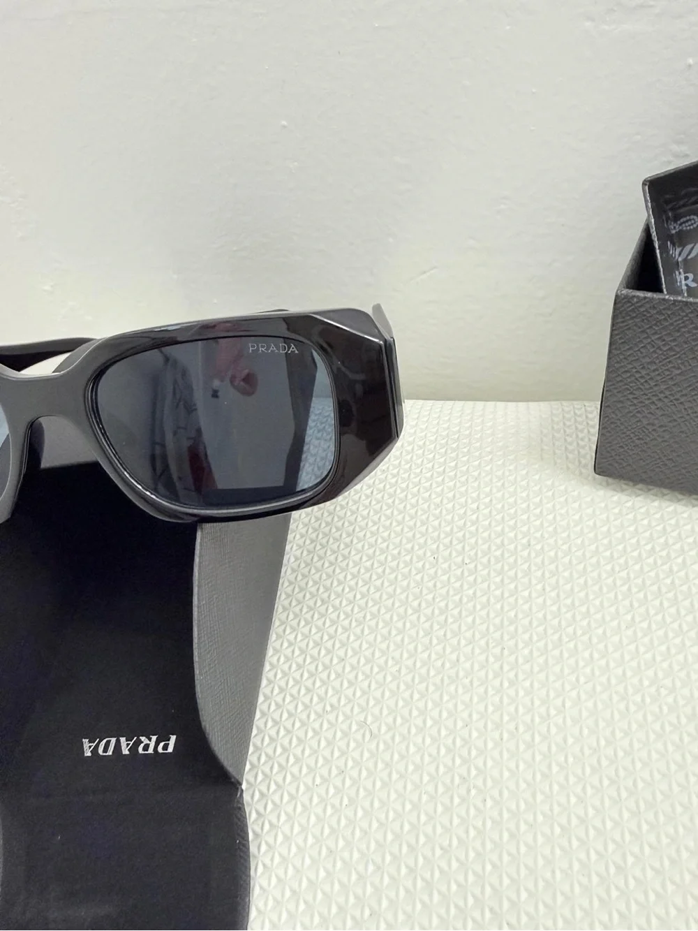 Pr Black Rectangular Women's Sunglasses